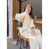 Rice White Gentle Style Temperament Knitted Suit Women's Autumn and Winter New Style Lazy Style Wide-leg Pants Sweater Lazy Two-piece Set