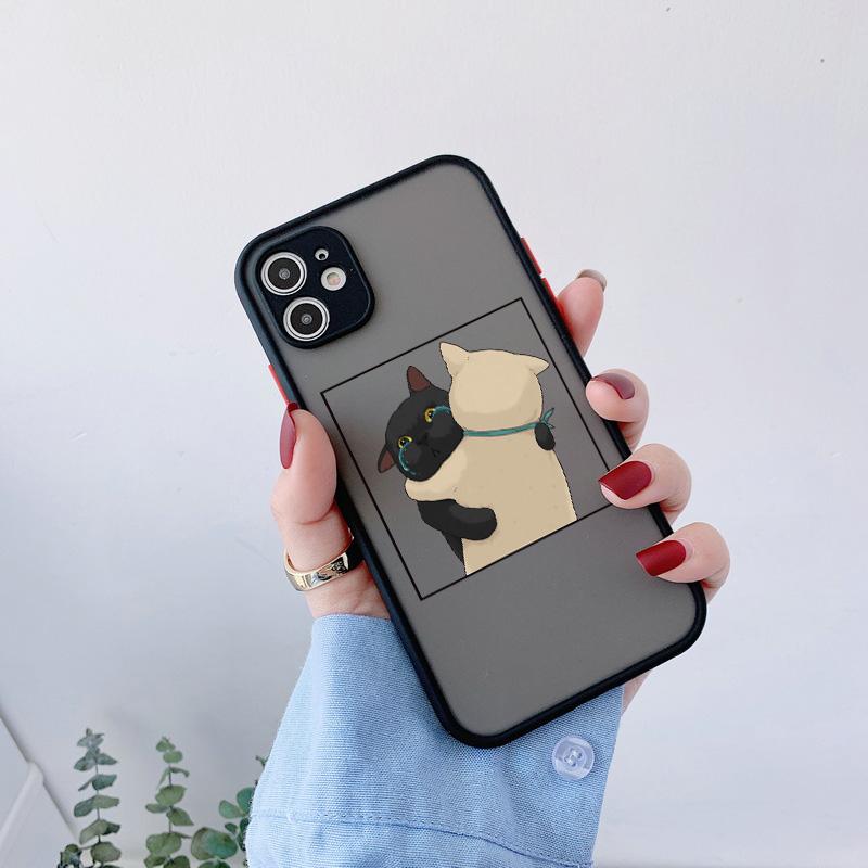 Забавный Мультяшный Кот Чехол для Телефона Для iPhone 7 8 Plus SE2 X XR XS MAX Для iphone 15 14 12 13 mini 11 Pro Max Милое Животное Задняя Крышка