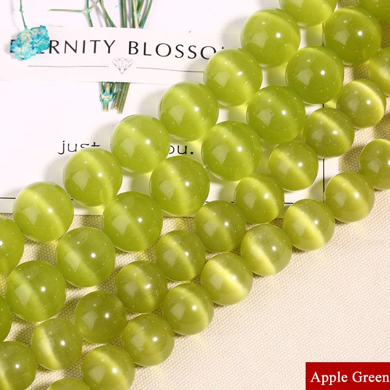 Креативные свободные бусины, подвеска для изготовления ювелирных изделий, сделай сам, для ожерелья, браслета, круглые 100-50 шт. 4-8 мм, натуральный кошачий глаз опал