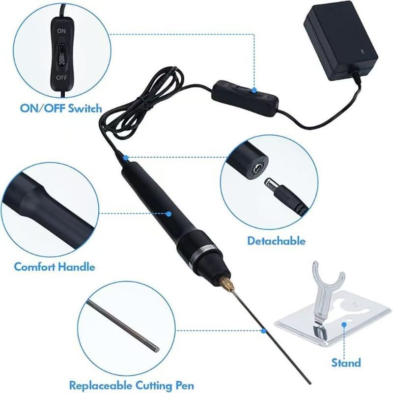 EU/UK/US Three Specifications Straight Cylinder Electric Foam Cutter with Three Replaceable Cutting Heads for Foam Polystyrene