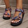 Мода 2024 Горячая Распродажа Женская Обувь Открытый Носок Женские Сандалии Летняя Богема Смешанные Цвета Уличные Повседневные Пляжные Плоские Сандалии Большого Размера