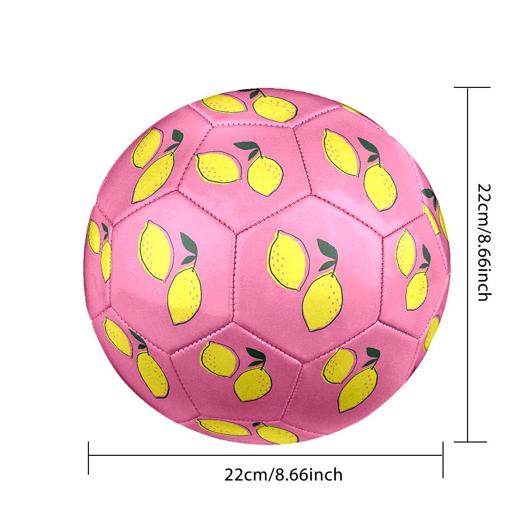 1pc Lemon Illustration Art Theme Soccer Ball Football, Size 5, Lightweight PVC, Outdoor Training Soccer Ball,Gift j61441
