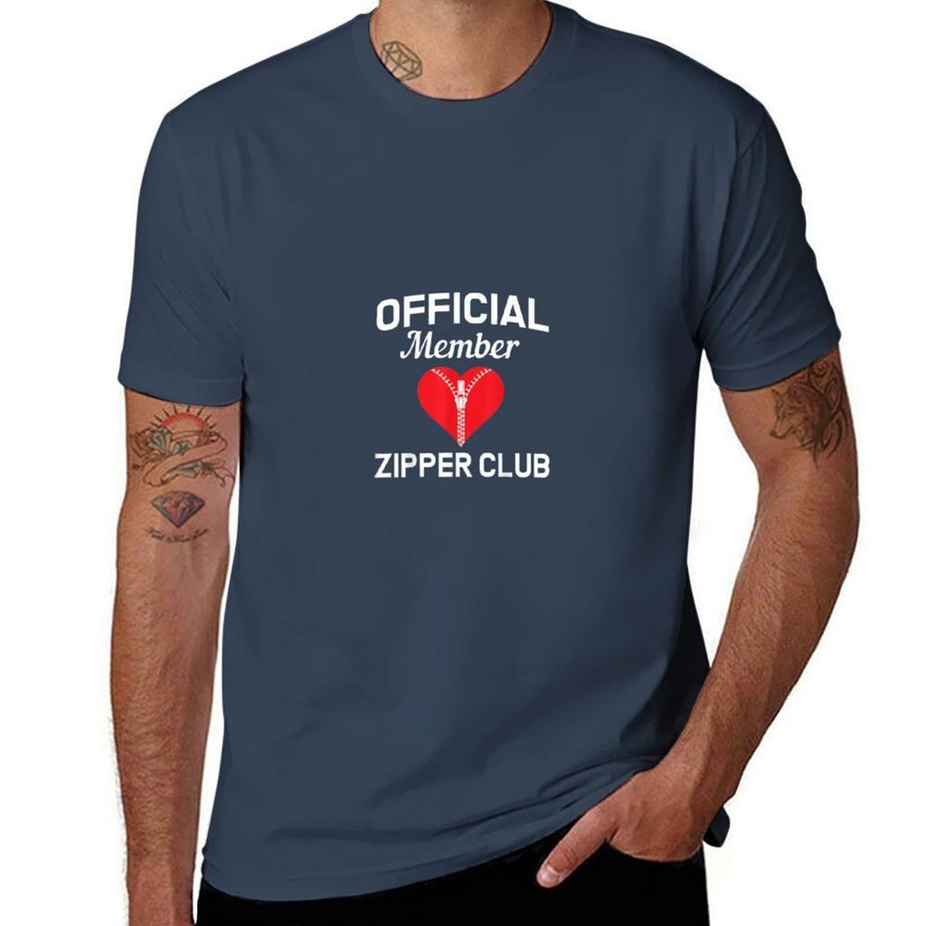 Open Heart Surgery Zipper Club Bypass Get Well Recovery Tshirt T Shirts For Man Pack Cotton Tshirt