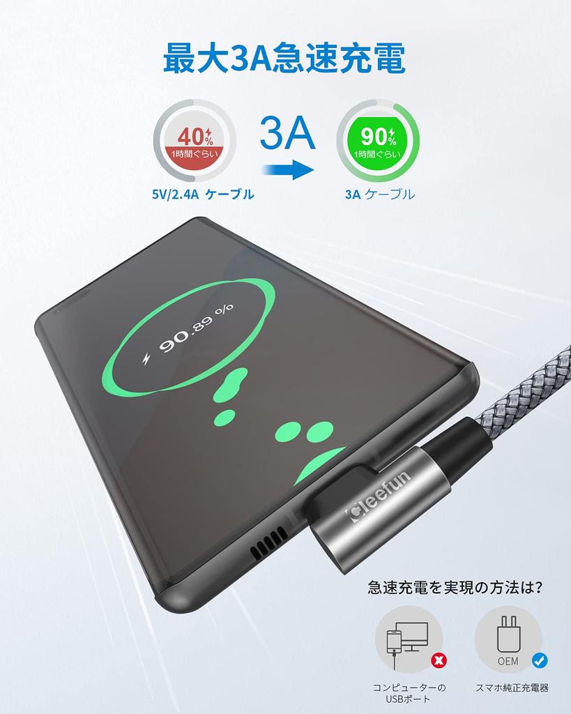 Совместимый кабель USB Type C Кабель Type C Зарядный шнур Type C Длинный прочный нейлоновый кабель USB A - USB C Совместимость с моделями Galaxy GoProHero