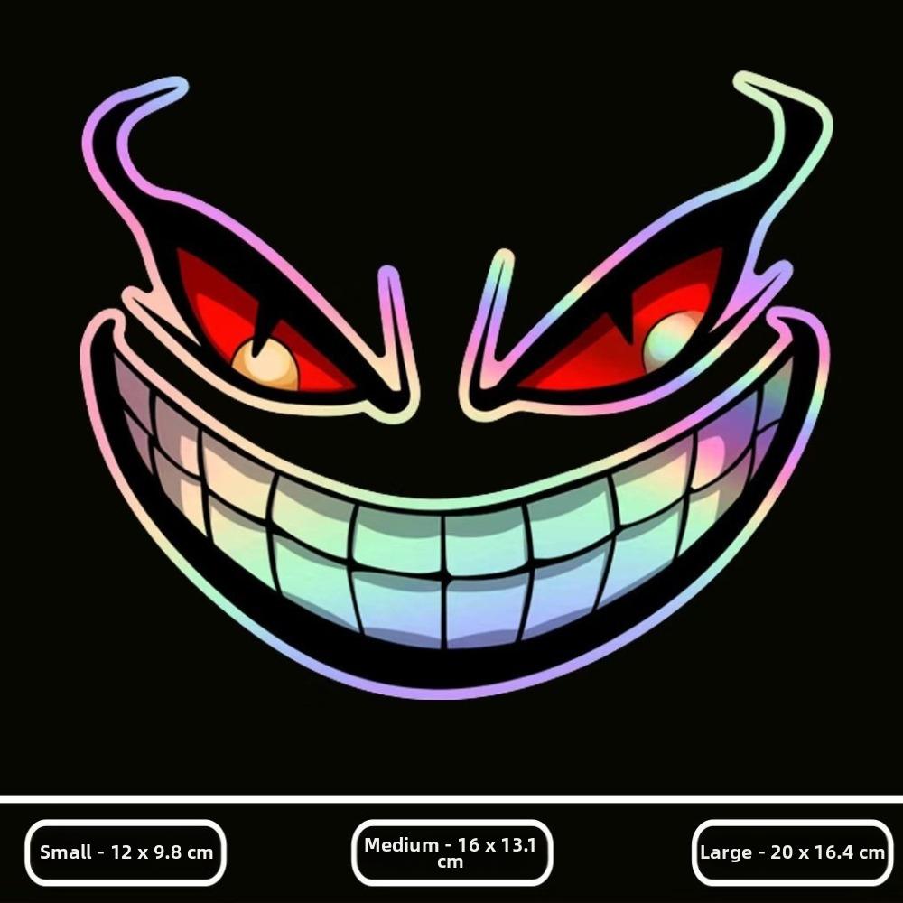 1PC Cool Car Fierce Red Eyes Sticker Reflective Motorcycle Sticker for Cars,Motorcycles,Helmet Etc