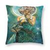 Alphonse Mucha Moonlight Square Pillowcase Polyester Linen Velvet Pattern Zip Decor Sofa Seater Cushion Cover 45X45