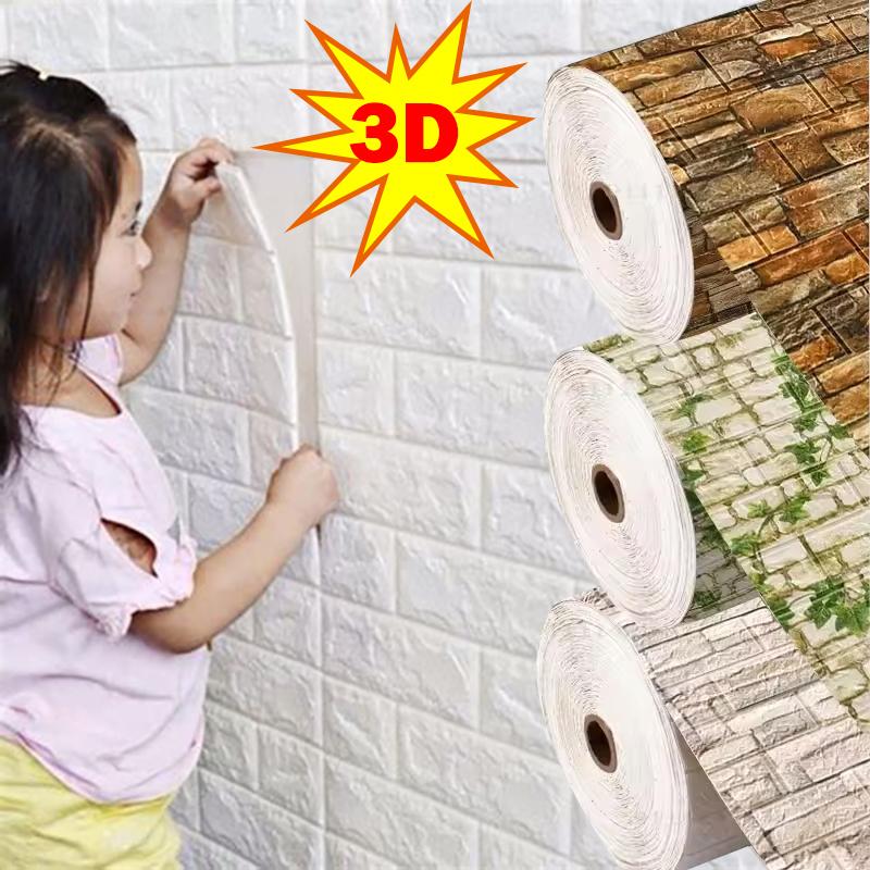 70 см x 1/2 м Обои из ПВХ с рисунком под кирпич, водостойкие, 3D-наклейка на стену, для детской комнаты, домашней спальни, декоративная наклейка на стену
