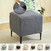 1PC Jacquard Ottoman Cover Solid Color Stretch Square Footrest Cover Anti-dirty Sofa Footstool Slipcover for Bedroom Party Hotel