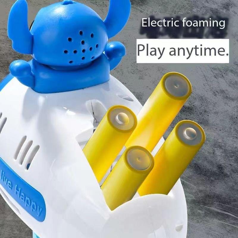 Стич Электрический Пузырьковый Пистолет Детская Игрушка Машина для Пузырей Автоматический Мыльный Пузырь С Подсветкой Игры на Открытом Воздухе Подарок для Мальчиков и Девочек