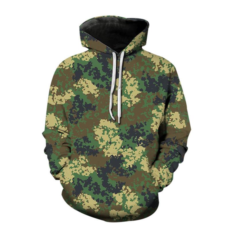 2024 Весна и Осень Европейская и Американская Толстовка С Капюшоном 3D Цифровая Печать Камуфляжная Толстовка С Капюшоном Для Повседневного Мужчин