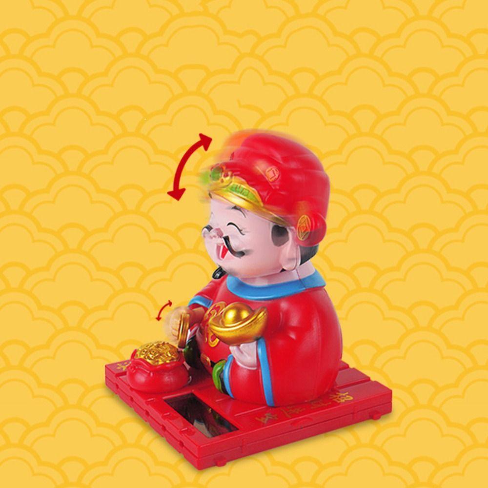 Cartoon Solar Swinging God of Wealth Creative Auto Interior Decoration Car Gadgets