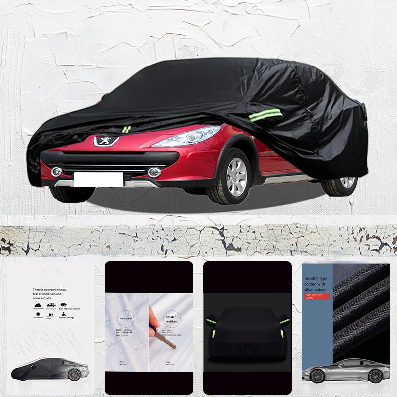 Для Peugeot 307 всепогодный наружный чехол с полной защитой от снега и УФ-излучения, водонепроницаемый, солнцезащитный, от снега, дождя и ветра