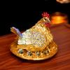 Фигурка цыпленка со стразами Yousheng Металлическая имитация курицы Брелоки Шкатулка для драгоценностей Контейнер Держатель Декор для дома и офиса Настольный