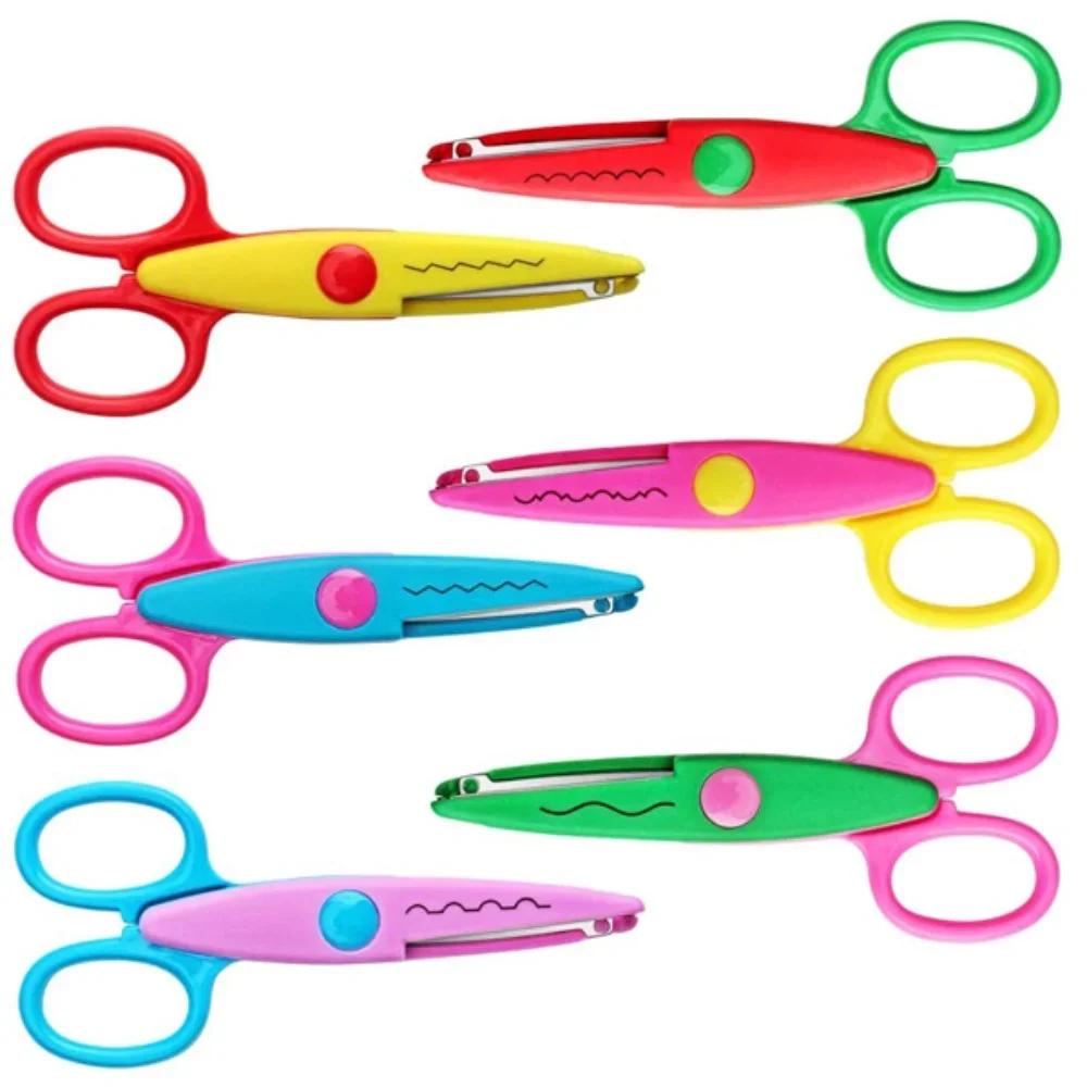 Metal and Plastic DIY Scrapbooking Photo Colors Paper Cuttings Lace Diary Decoration Safety Scissors Household Laciness Scissors