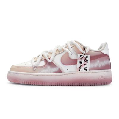 Air Force 1 Low Нескользящие Низкие Кеды для Скейтбординга Женские Бело-Розовые DH2920-111(Команда80-)