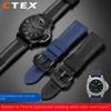 Для ремешка часов Panerai Pam00984 00985 PAM111 PAM441 Stealth Нейлоновый с кожаной подкладкой Браслет Аксессуар 24 26 мм большой размер для мужчин
