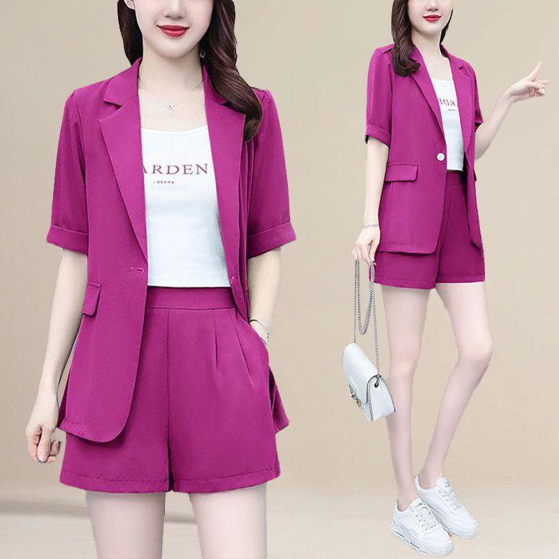 2025 Summer Korean Style Women's Thin Suit: Chic Blazer and Shorts Set