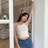 Внутренняя одежда без рукавов с воротником-халатером Женские подтяжки Верхняя одежда Летние короткие