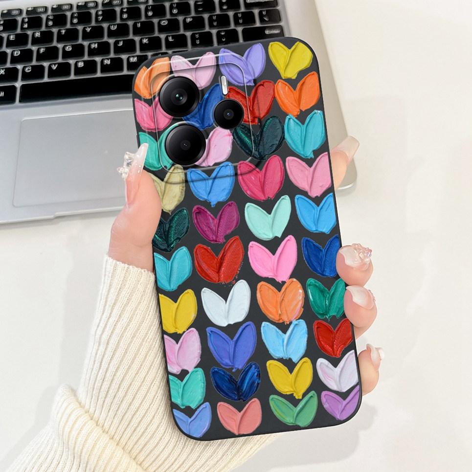 Новый модный чехол для Xiaomi Redmi Note 14 14S 14 Pro Plus, корпус телефона, цветок, бабочка, роскошный, девичий, задняя крышка, мягкий силикон