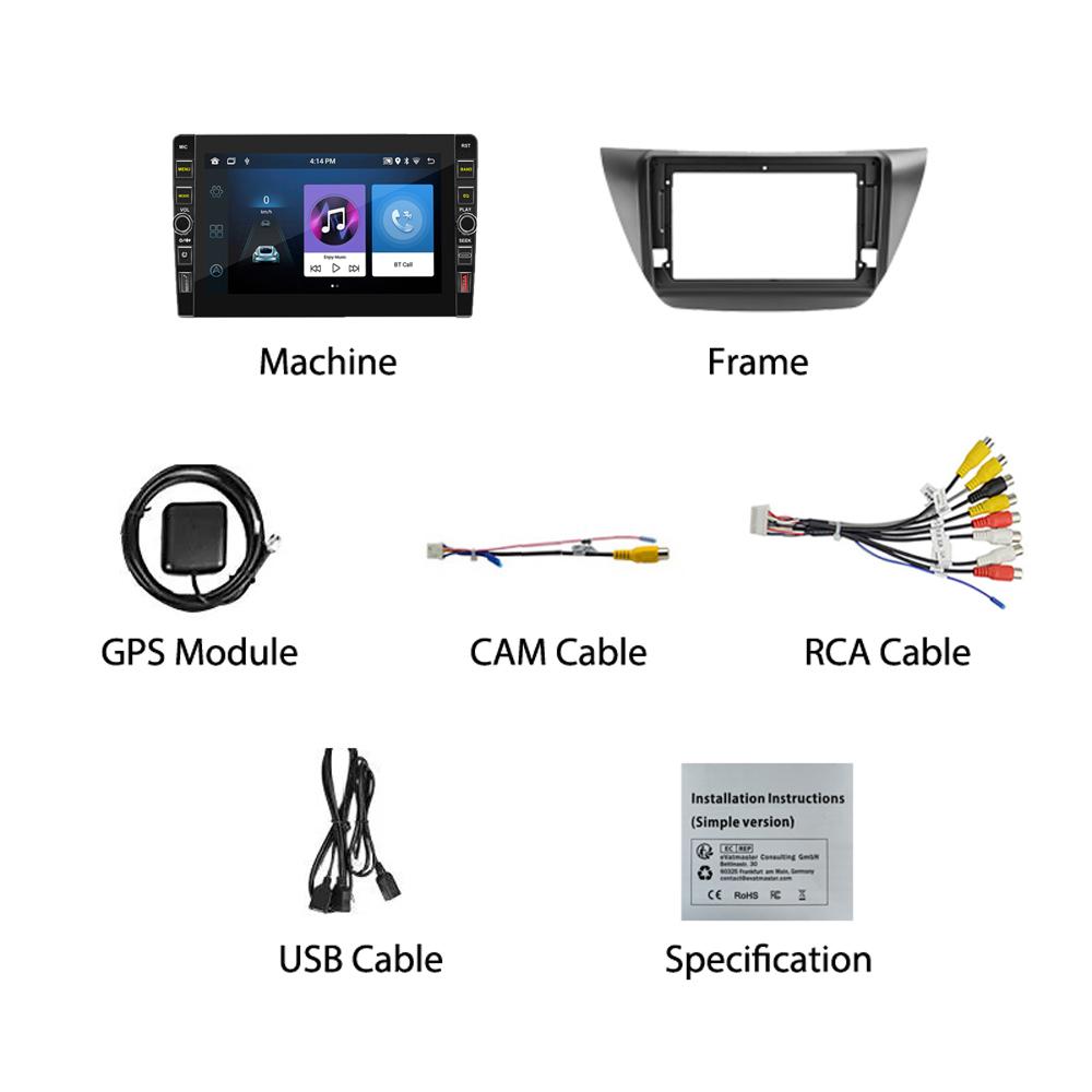 8-дюймовый автомобильный радиоприемник на базе Android, мультимедийный видеоплеер для Mitsubishi Lancer 9 CS 2000-2010 с кнопочной ручкой Carplay WiFi BT 2 Din 2 + 32 ГБ