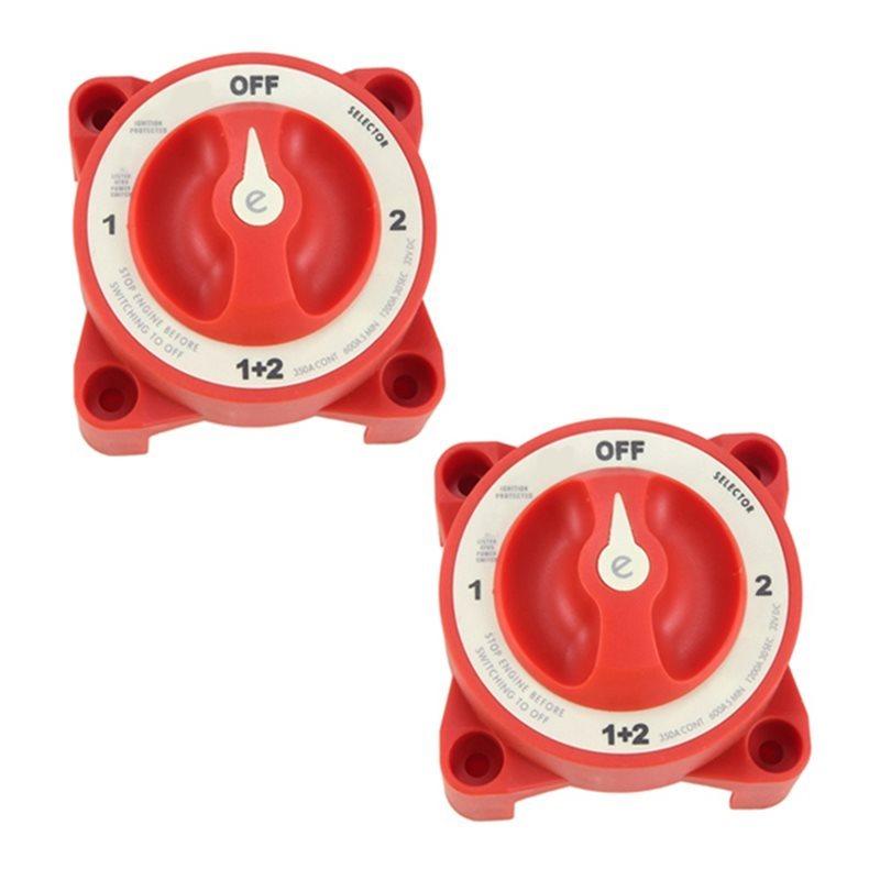 Battery Switch DC 32V 350A 2Pcs 4-Position Selector Disconnect For Marine Boat Battery