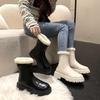 Women Warm Plush Ankle Boots Comfort Non Slip Big Size Shoes Concise Cotton Short Botas De Mujer 2025 New