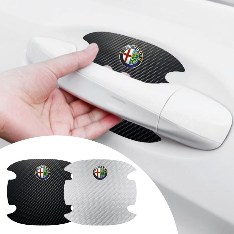 WDAW6 4Pcs Car Door Bowl Scratch Protective Sticker For Alfa Romeo Giulia Stelvio Giulietta 156 159 147 Mito Tonale Brera Disco V