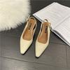 Evening Breeze Temperament Versatile Commuter Single Shoes French Retro Pull-Back Sandals