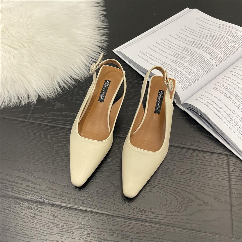 Evening Breeze Temperament Versatile Commuter Single Shoes French Retro Pull-Back Sandals