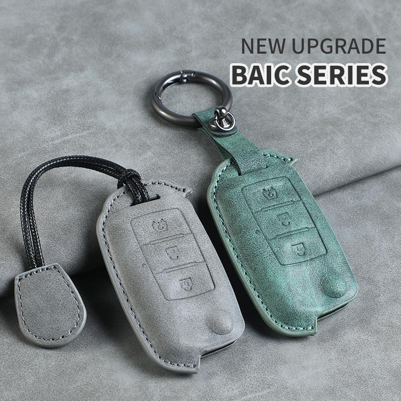 For BAIC WEVAN M35 M30 M20 HYOSOW S3 S3l20 M30S S6 S2 S5 Bispeed T5 Leather Key Cover Keychain Key Case Car Key Rope Keyring