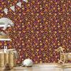 Wallpaper Intricate floral pattern gold and burgundy 50x1000
