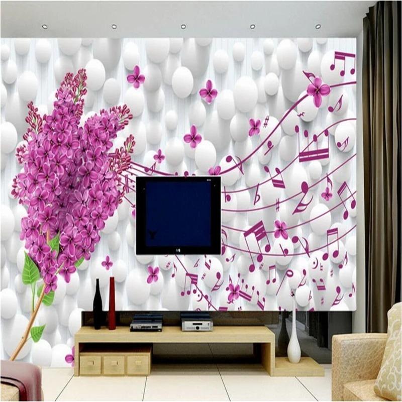 3D Кольцо Обои Мечтательные Лавандовые Обои Современный Минималистский Гостиная Спальня Фон Настенные Росписи