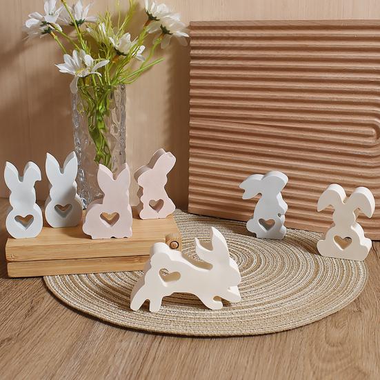 Силиконовая форма Пасхальный Кролик для изготовления свечей 3D Кролик Форма для мыла и поделок из смолы Легко извлекается Повторно используемая форма для DIY Пасхального декора