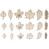18 Mini Wooden Decorations - Autumn Leaves