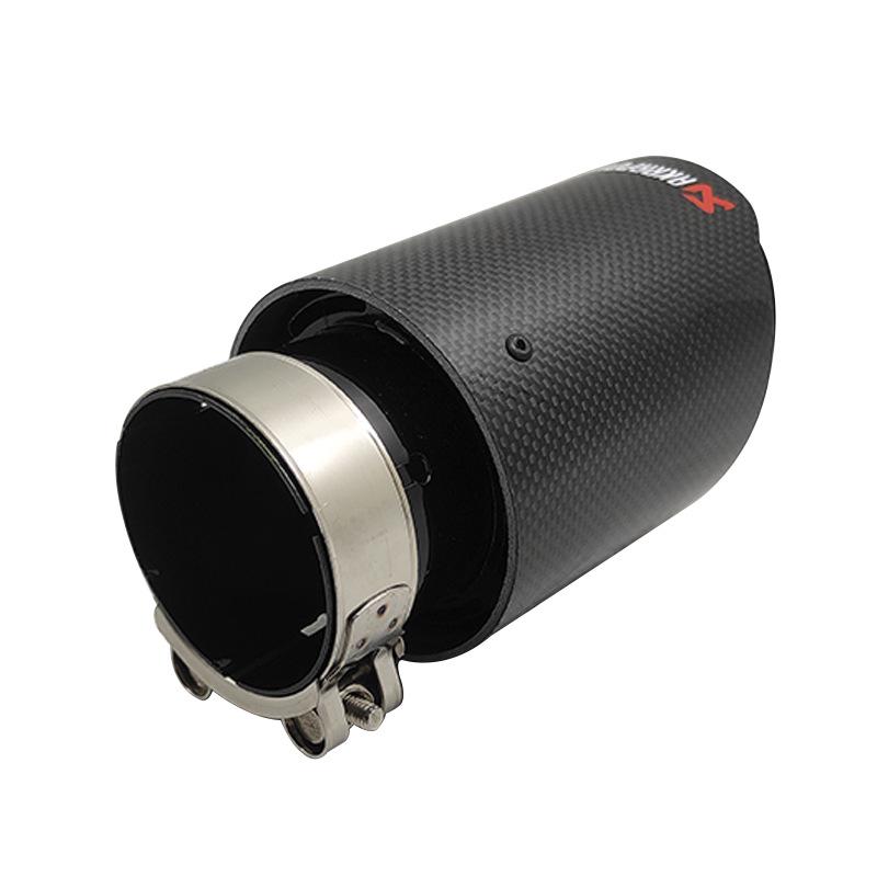 Black Carbon Fiber Stainless Steel Muffler Tailpipe, 6.7cm Diameter