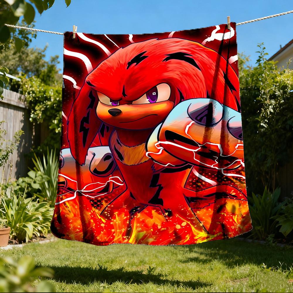 1 шт. Персонализированное фланелевое одеяло Sonic для улицы, Мягкое, Легкое, Персонализированное фланелевое одеяло, Цифровая печать,