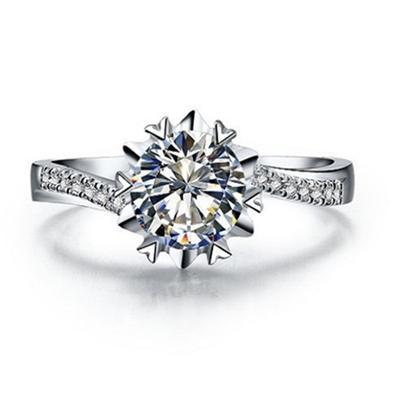Кольцо для помолвки Lucky Style Brilliant 1ct Diamond Womens из чистого серебра, отличное свадебное украшение в подарок невесте [ТРИ МУЖЧИНЫ] (13)
