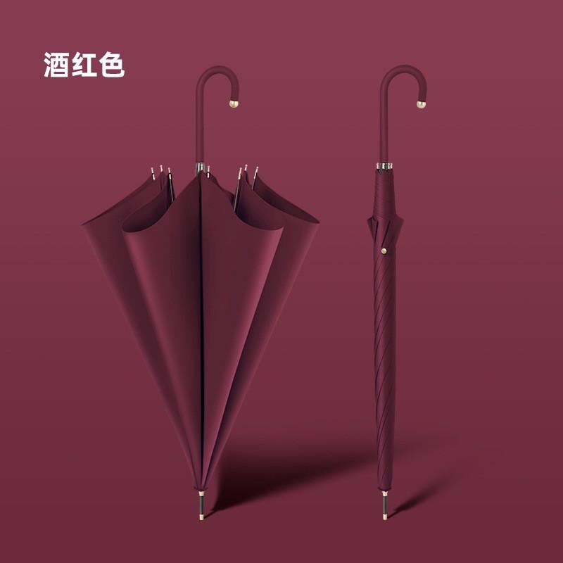 3-Layer Coated UV Protection Umbrella Long Handle Straight Stick Rain Sun UPF50 Outdoor Garden Pool Patio
