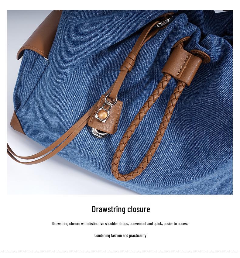 Высококачественная ретро джинсовая сумка через плечо с лоскутным дизайном и завязками (Дизайн 2025 года)