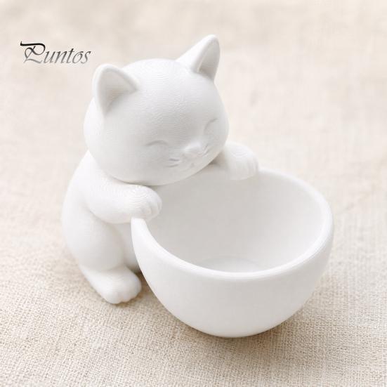 Маленький комнатный горшок для растений, 3D-печатное украшение-кошка, Горшок оригинальной формы, Держатель для офисного стола, Контейнер с матовой поверхностью для домашнего декора, Витрина, Горшок для растений