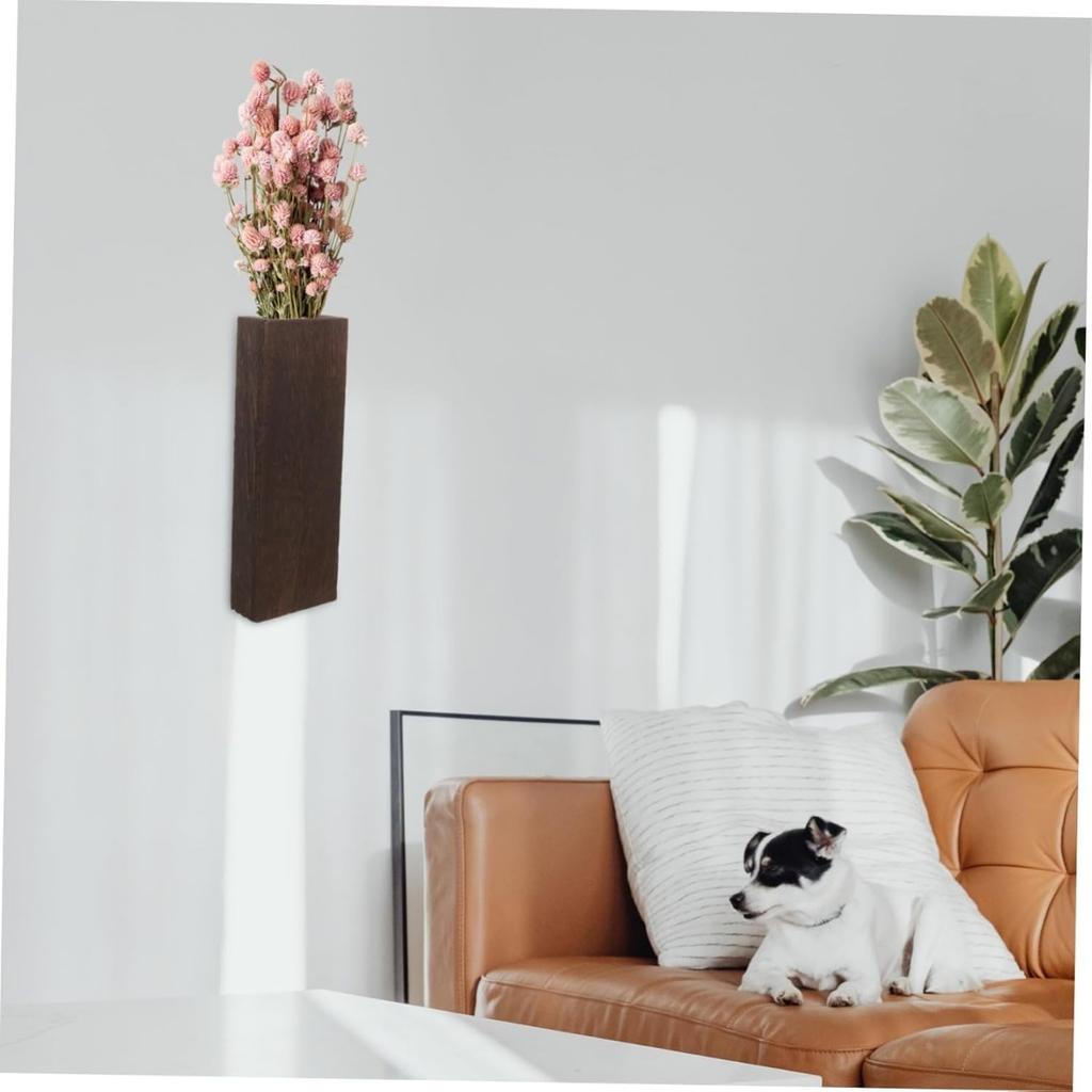 Wooden Plants Holders Wood Wall Planter Wall Decor for Artificial Flower Plants Wall Plant Pocket Vase Hanging for Living Room Bedroom Decroation