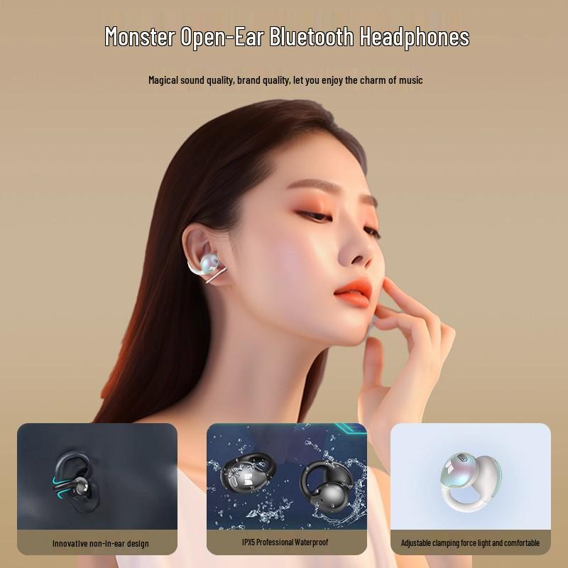 Monster AC600 Waterproof Bluetooth Sports Bone Conduction Clip-On Headphones