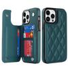 Кожаный чехол с ромбовидным узором для For IPhone 16 15 14 13 12 Mini 11 Pro Max XR 7 8 Plus со слотами для карт, держателем, кошельком, чехол для телефона