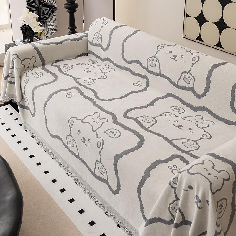 Двусторонний мультяшный плюшевый универсальный чехол для дивана «Четыре сезона», нескользящий чехол для дивана, универсальный чехол для дивана, полотенце