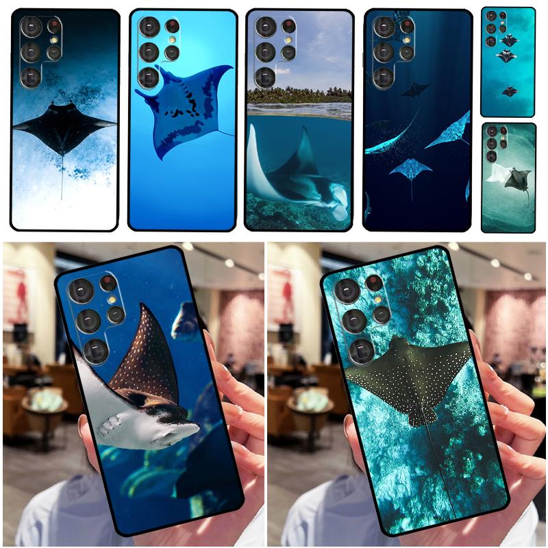 Animal Manta Ray Phone Case For Samsung Galaxy S25 Ultra S9 S10 S20 S22 S21 S23 Plus S24 FE Back Cover Shell