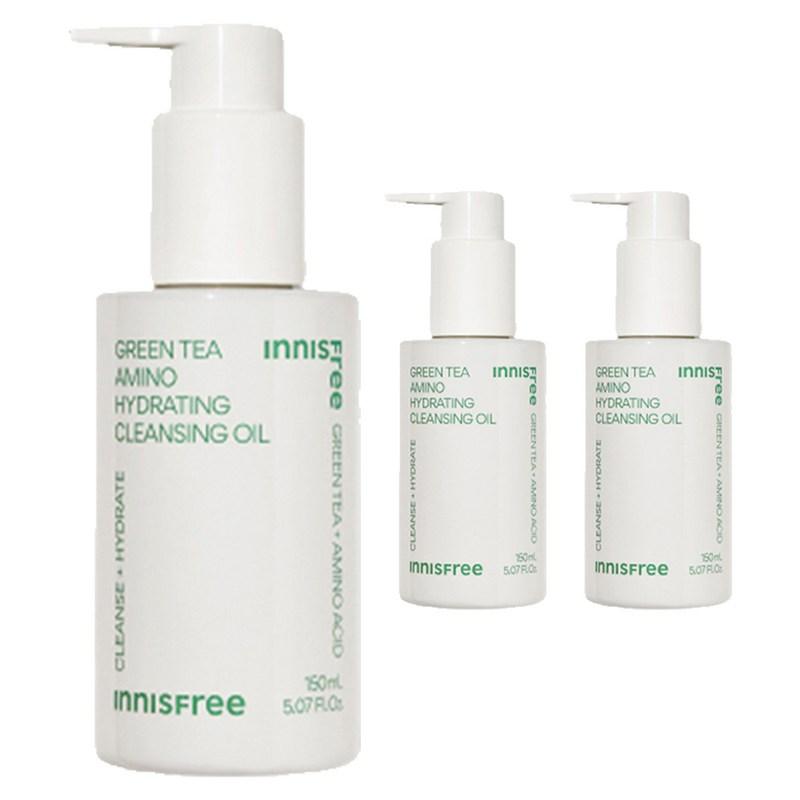 Innisfree Green Tea Moisture Amino Cleansing Oil, 150ml, 3 pcs