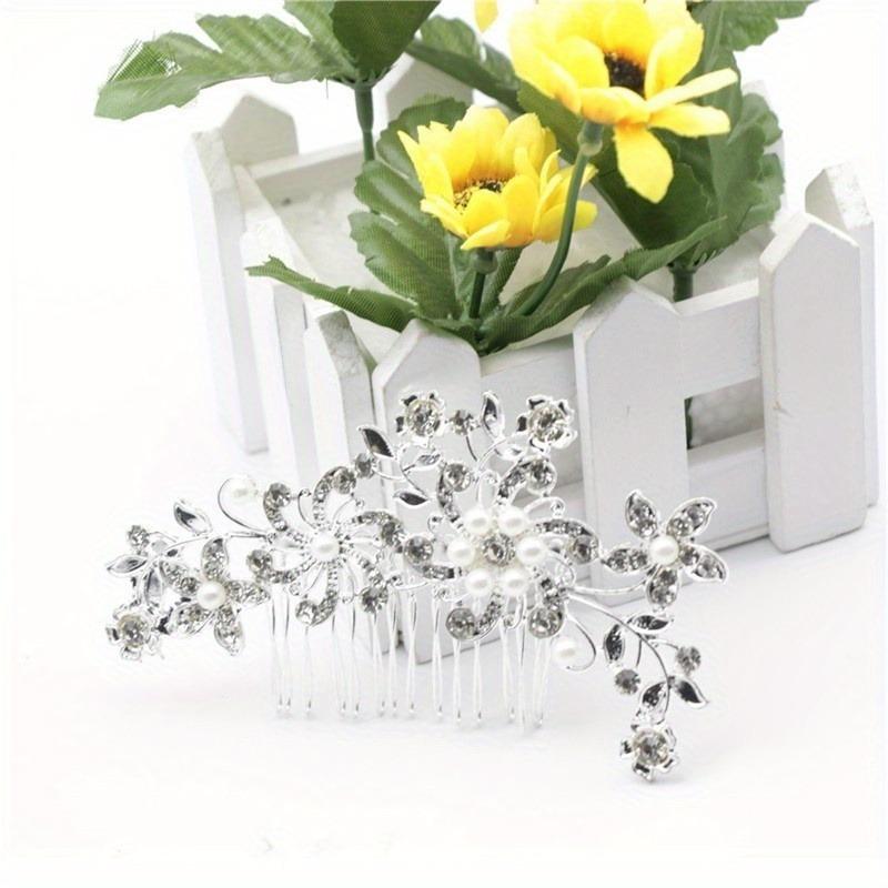 Модная тиара ручной работы, свадебный гребень для волос, лист, цветок, свадебные шпильки, жемчуг, стразы, украшения для головы, свадебные аксессуары для волос для девочек