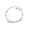 Sterling Silver S925 Silver Bracelet Round Bead Five-pointed Star Double Layer Bracelet Simple Fashion Versatile Fresh Personalized Hand Jewelry