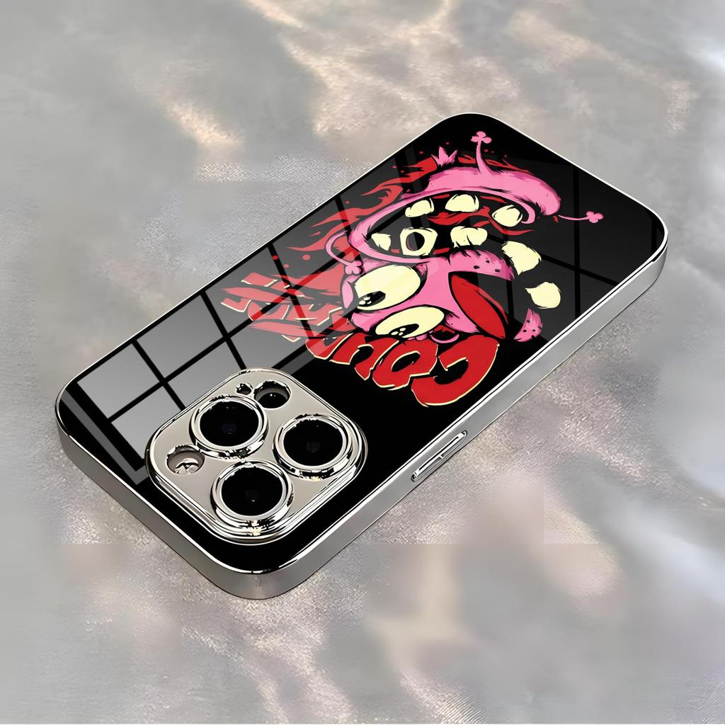 Чехол для телефона Courage the C-Cowardly D-DogS для iPhone17 16 16e 15 14 13 12Plus Mini Pro Max Гальванизированный стеклянный чехол для телефона