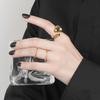 Silver Color Sterling Rings for Women Fashion Geometric Handmade Irregular Gold Ring Party Christmas Gift